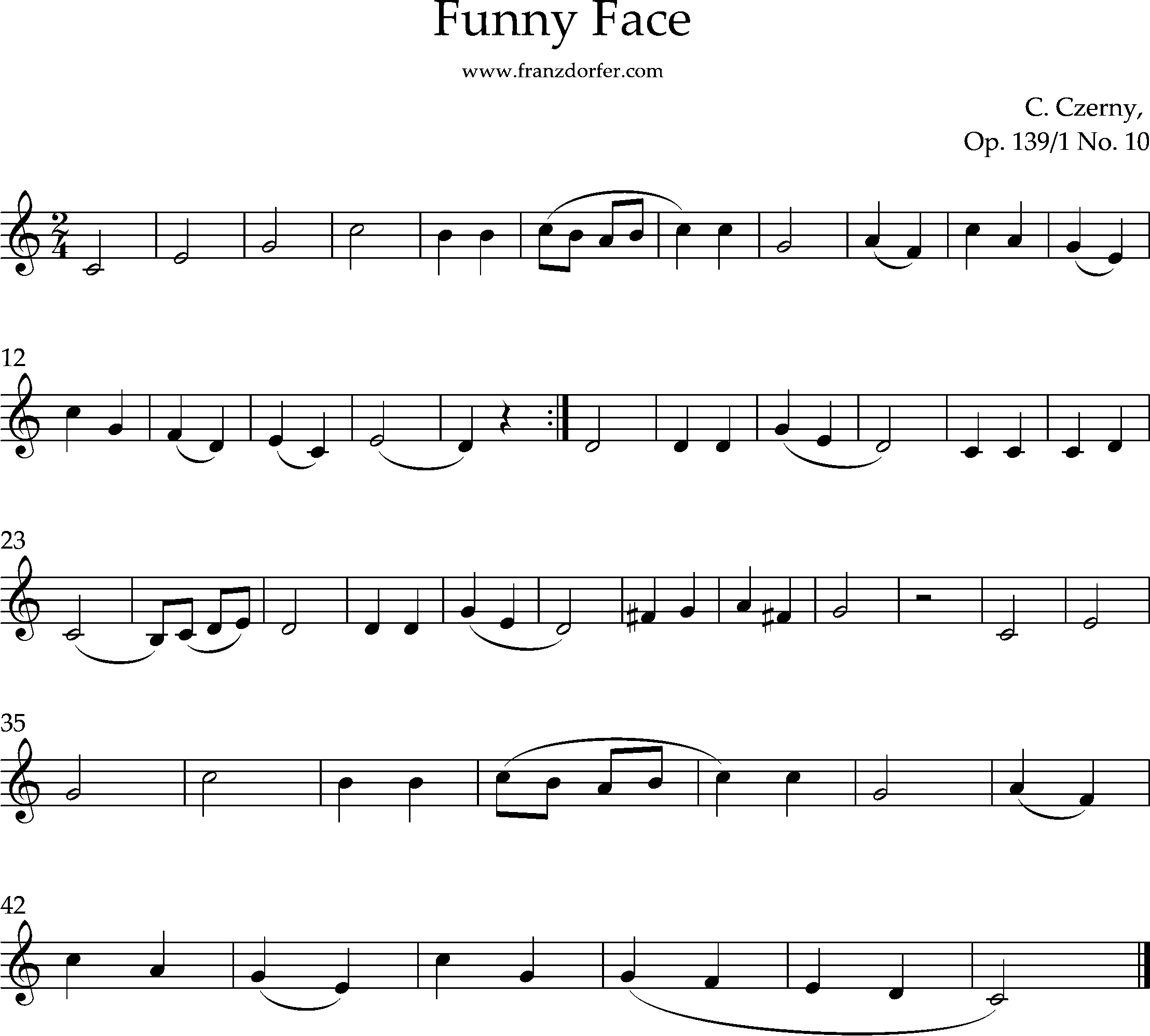 Funny Face- Czerny-op139-10für TrompeteAnfänger